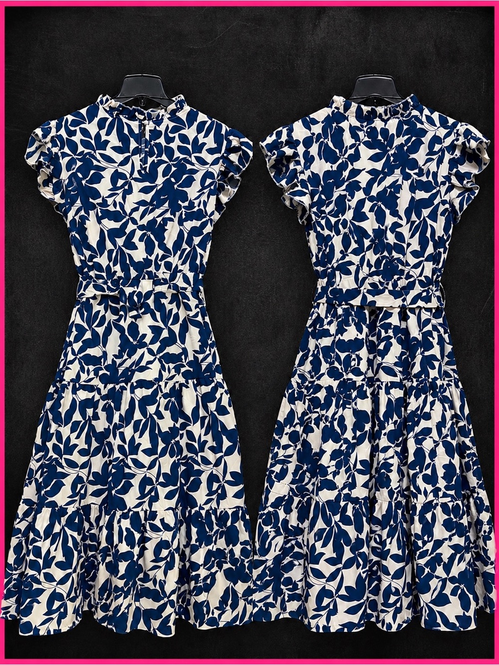 Blue & White Lightweight Flowing XL Dress Cottage Coastal